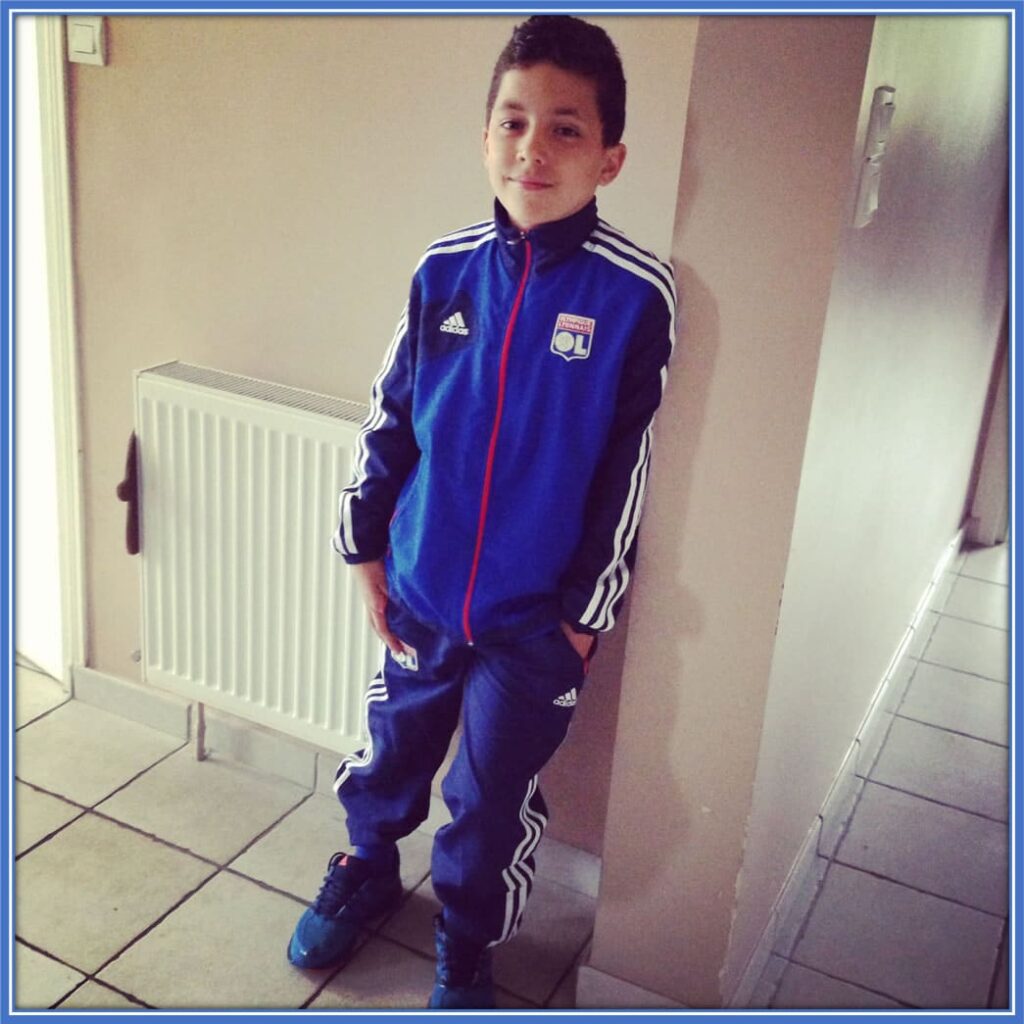 Young Rayan's early passion for soccer steered him towards a promising football journey. Credit: Twitter/@rayan_cherki.