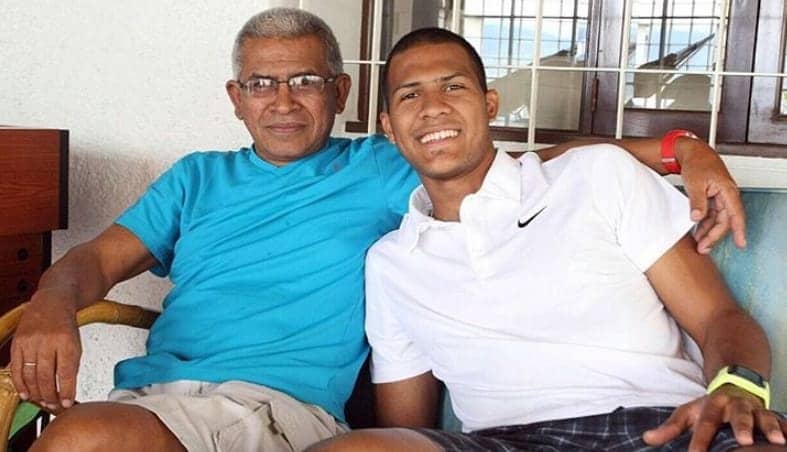 Back in the day photo of young Salomon Rondon is relaxing with his father.