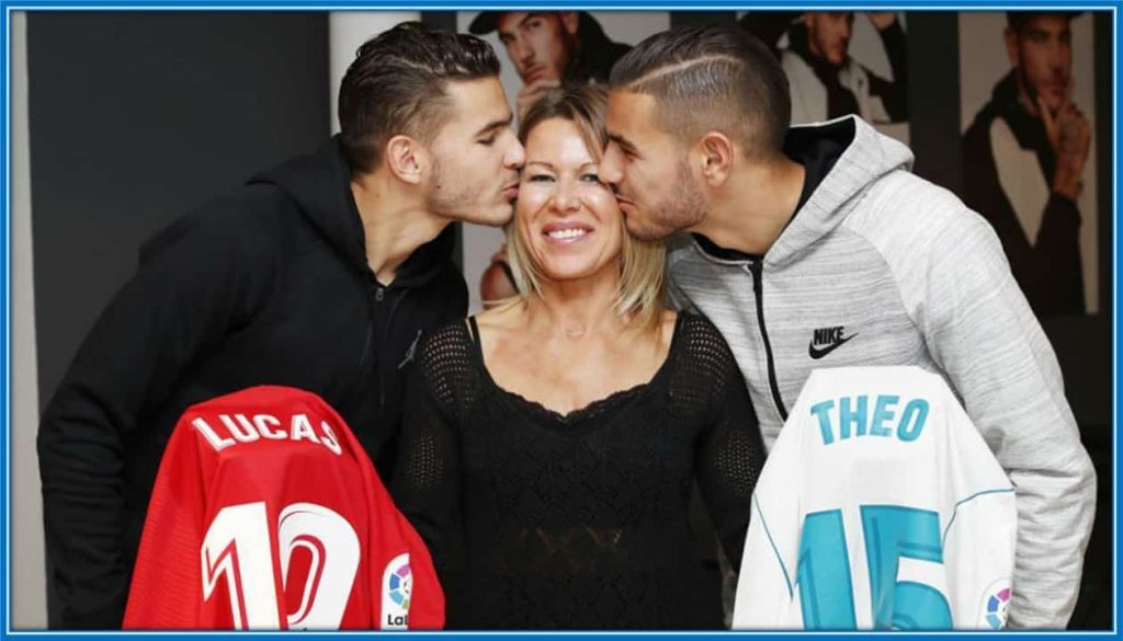 Laurence Py first son (Lucas) has already won the World Cup. Theo, her second son, has a Champions League title with Real Madrid. What a proud Mum!