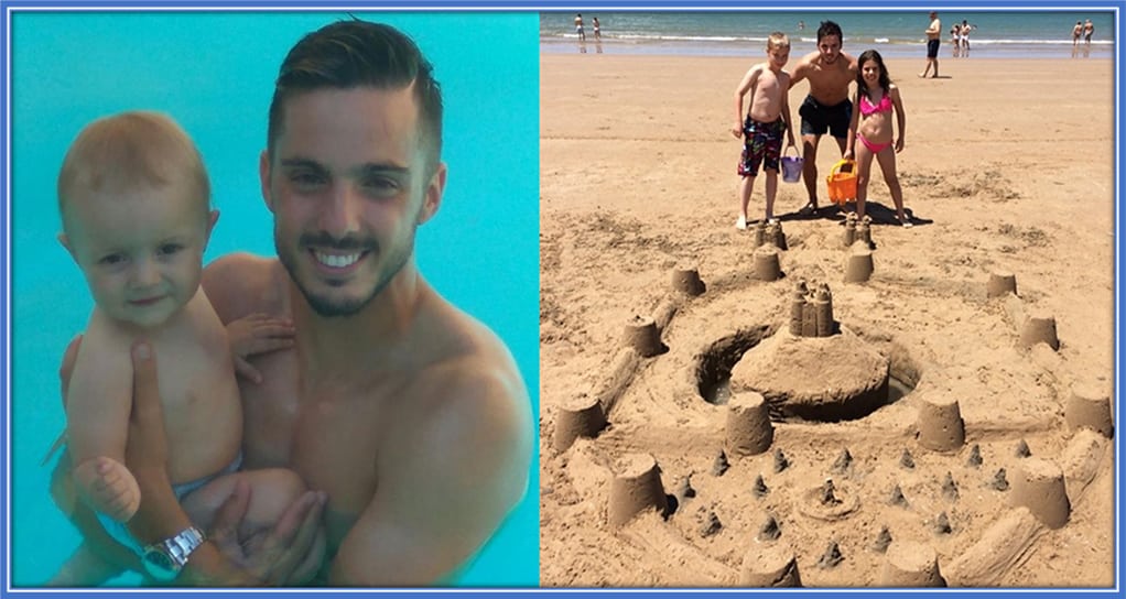 A November 2016 photo of Pablo Sarabia and his niece. Then another photo (2014) of Pablo Sarabia and his cousins.