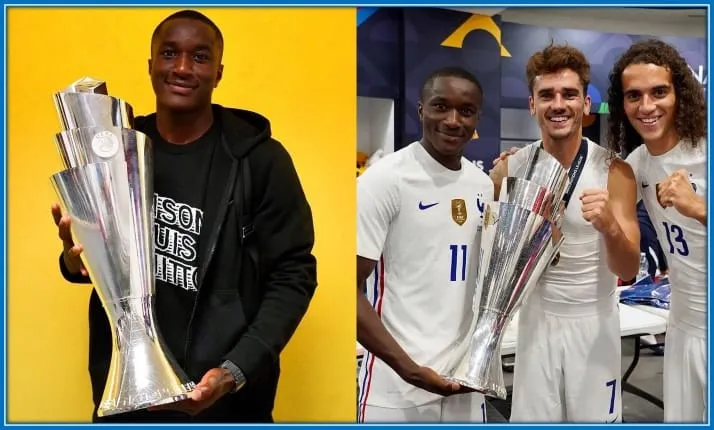 What a proud moment for his parents. Their son, lifting his first-ever senior trophy.