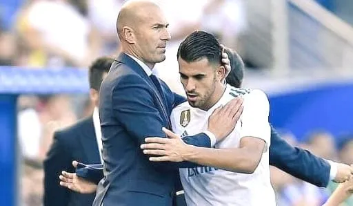 Dani Ceballos leaving the pitch after being used for 28 seconds in a match.