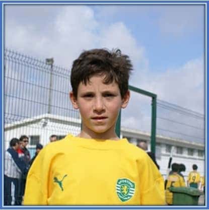 Daniel Podence in his Childhood, looking very adorable in his Sporting CP shirt.