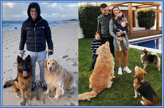 The Portuguese footballer loves man's best friend.