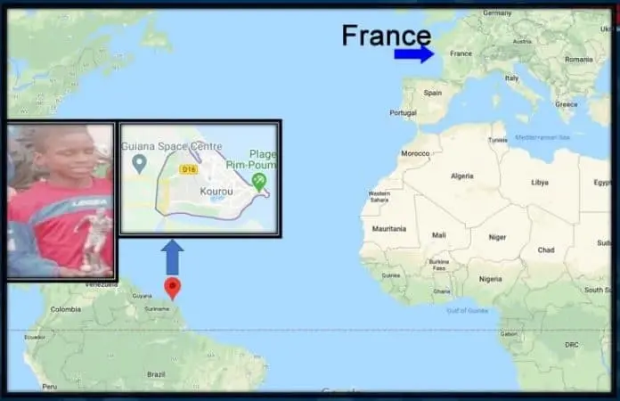 This is Kourou- the town where Odsonne Edouard's Parents had him. It is 7,086 km away from France.