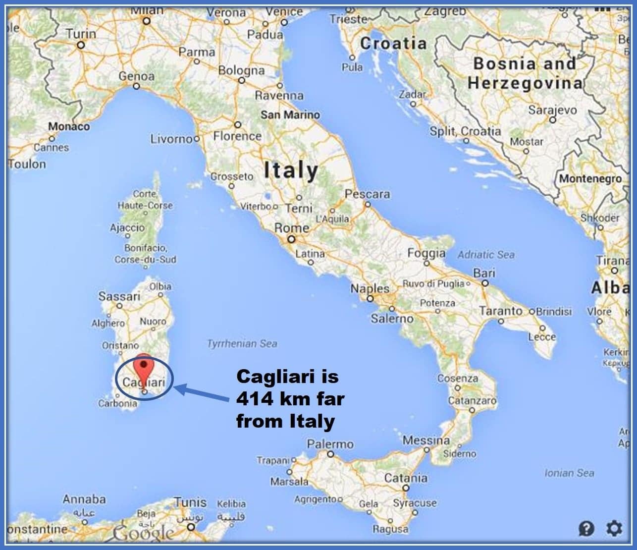 Their origin is traced back to the capital city of Cagliari. It's an Island which is about 414km far from Italy.