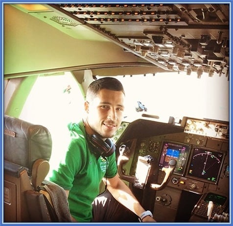 The Aussie Athlete take a photo from a cockpit or flight deck.