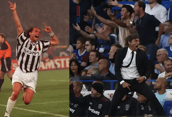 Antonio Conte's wildd goal celebrations as both player and coach.