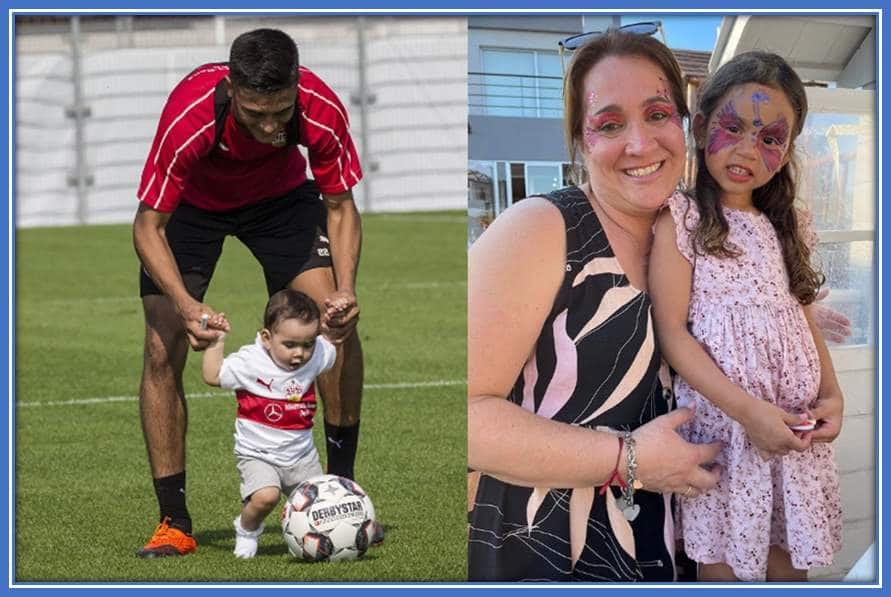 A photo of Nico and his nephew on the left, while we have Grandma Paola and his niece on the right.