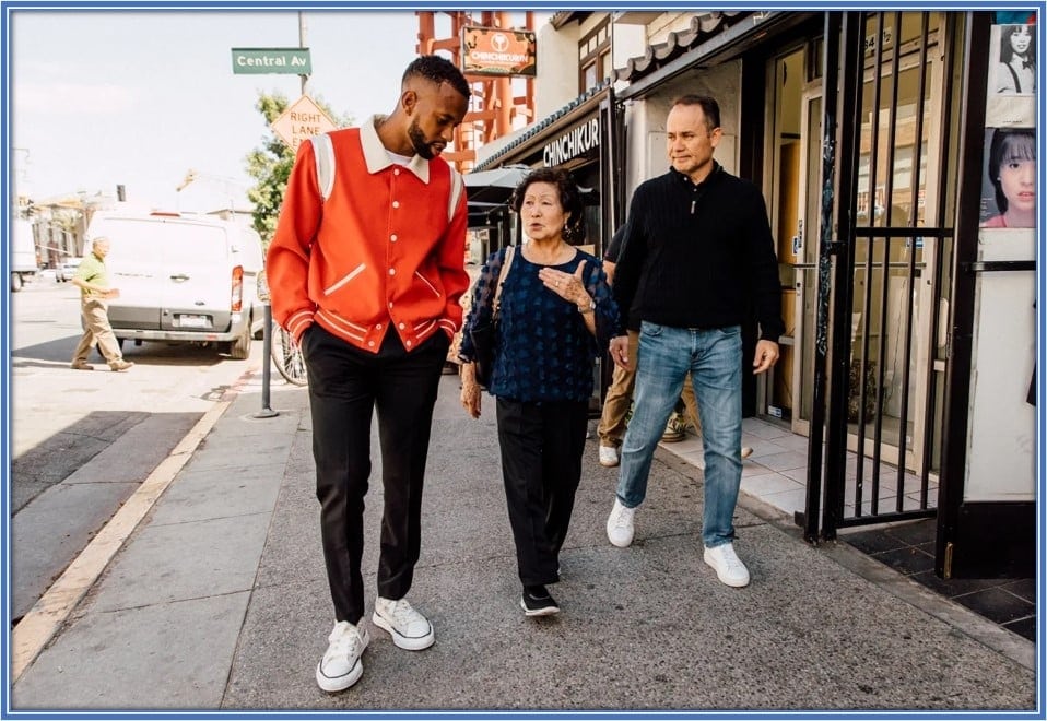 He has a habit of listening to his granny and dad even as they walk on the street.