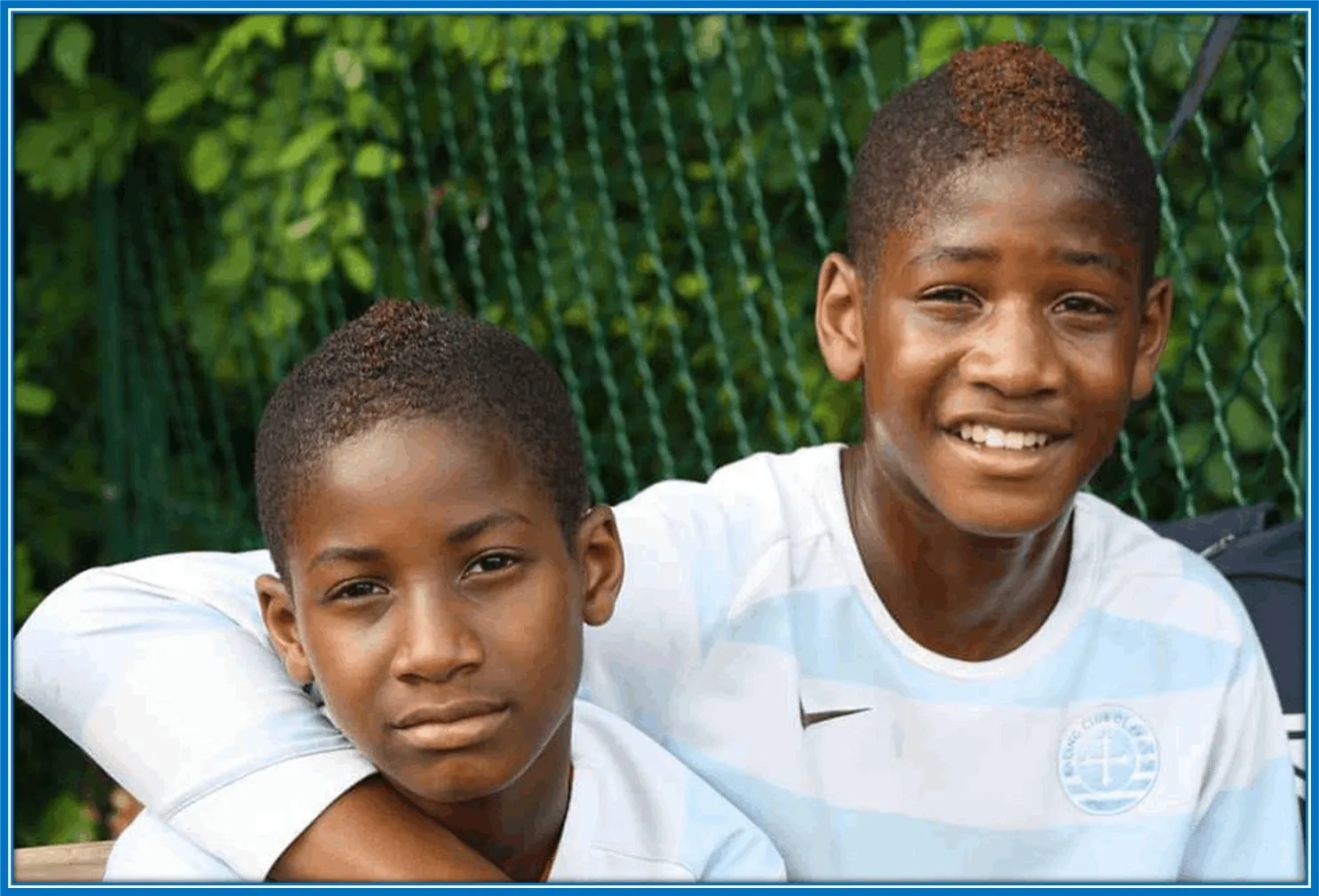 A rare childhood picture of Marie-Antoinette Katoto with one of her siblings.