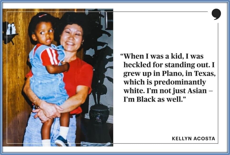 A throwback picture of the youngster with his grandma. He recalls growing up amid predominantly white people.