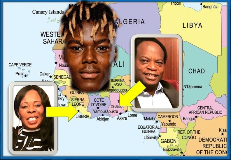 This map aims to help you understand the country of the Winger's parents. Maria Williams is from Liberia, while her husband, Felix, has Ghanaian family origins.
