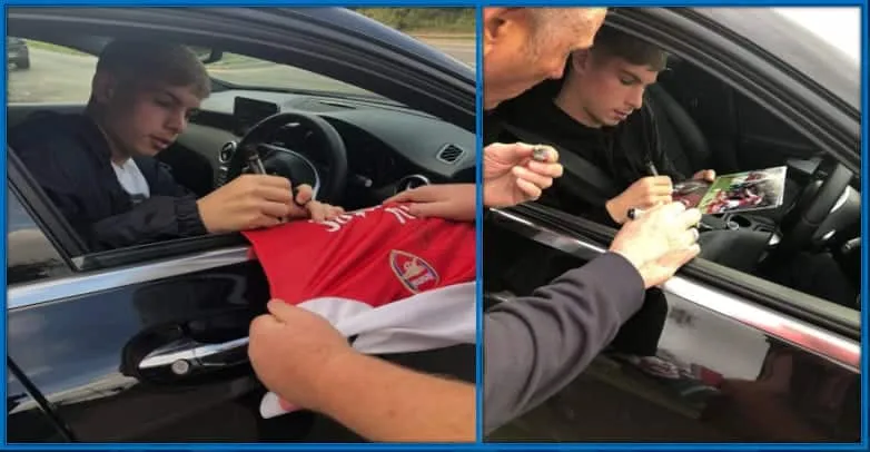 We've captured here Emile Smith Rowe's Car.