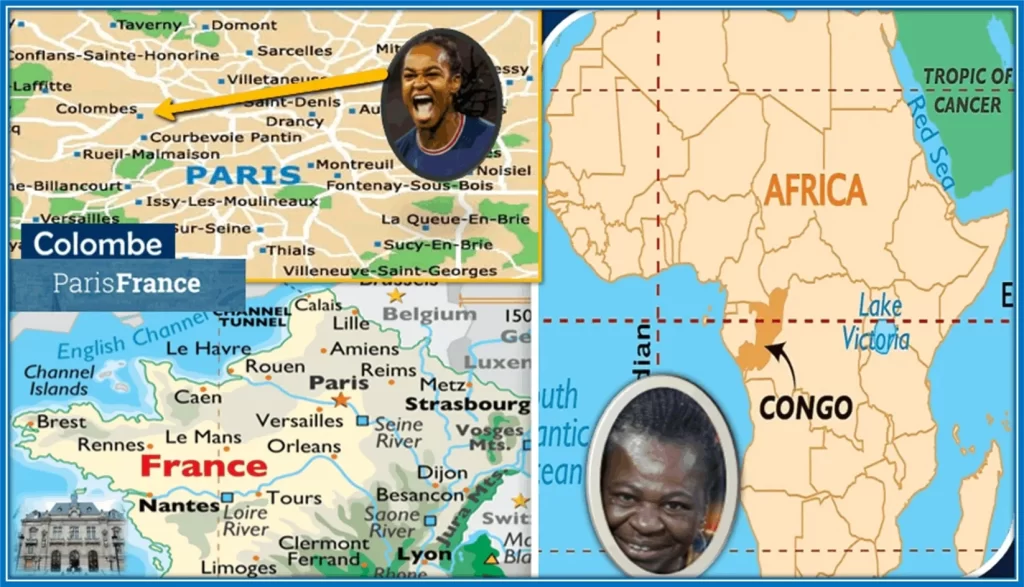 This map aids your understanding of Marie-Antoinette Katoto's origins.