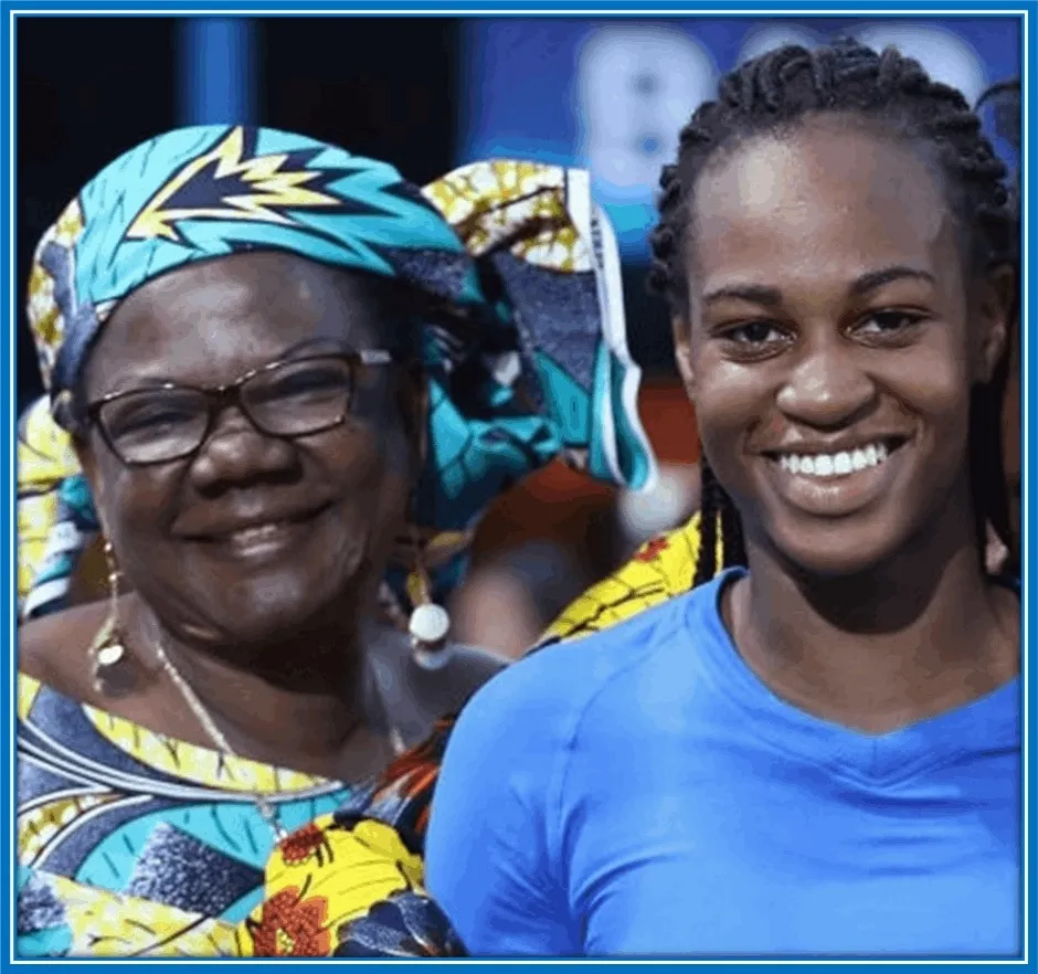 Marie-Antoinette Katoto with one of her Congolese relatives.