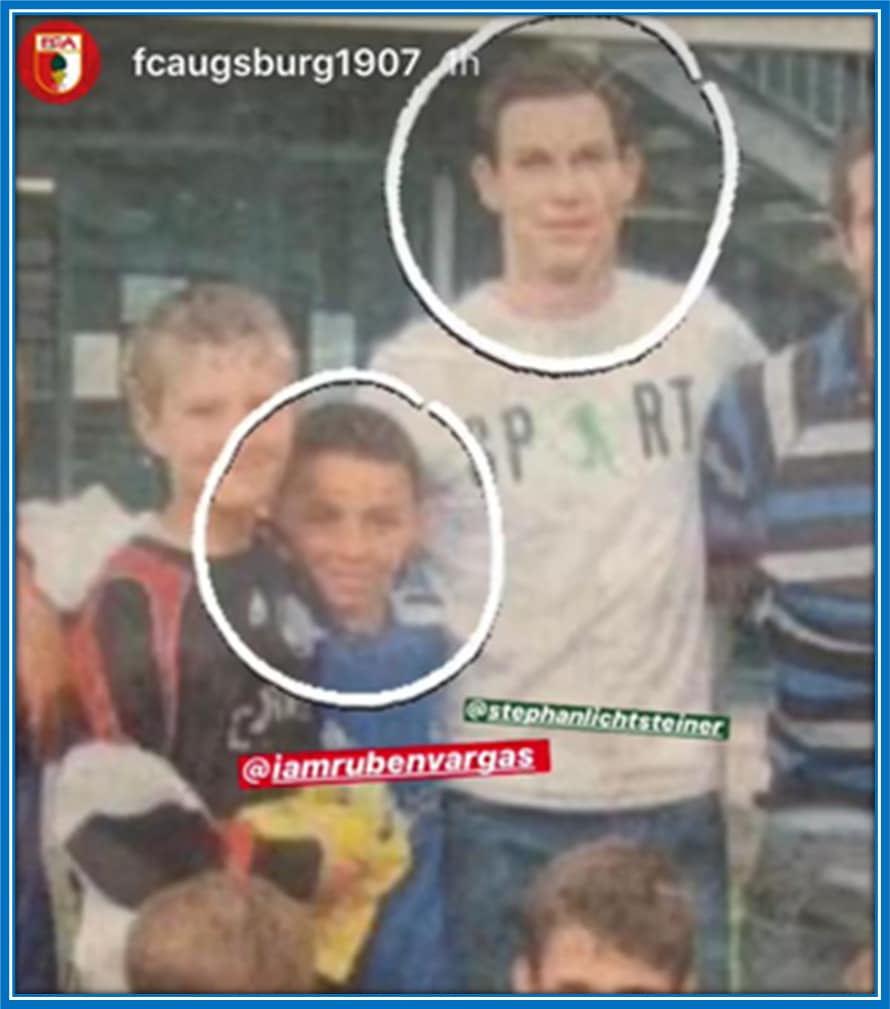 Here, young Ruben stood next to his Role Model, Stephan Lichtsteiner.