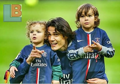 Edinson Cavani Sons - Lucas (left) and Bautista (Right).