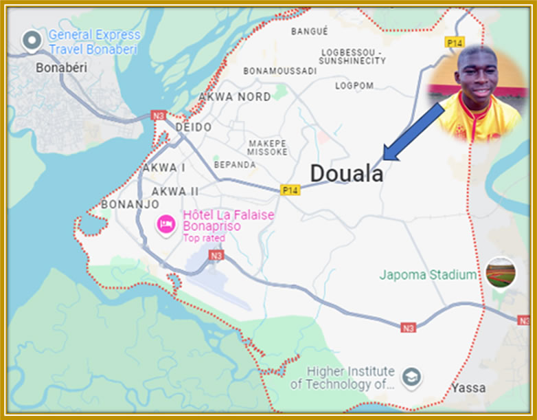 Douala is the birthplace of the midfielder