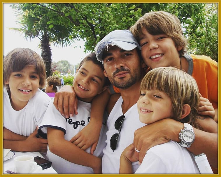 The men in Francisoco Conceicao's family as they bond together