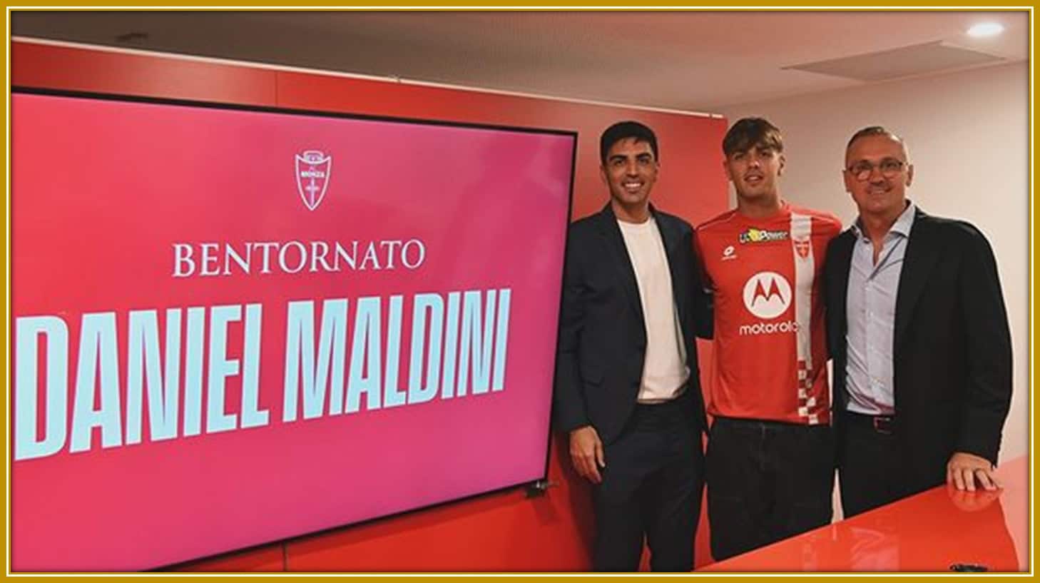 Christian Maldini, now representing his brother Daniel, seals the deal with Monza—brotherly support meets business.