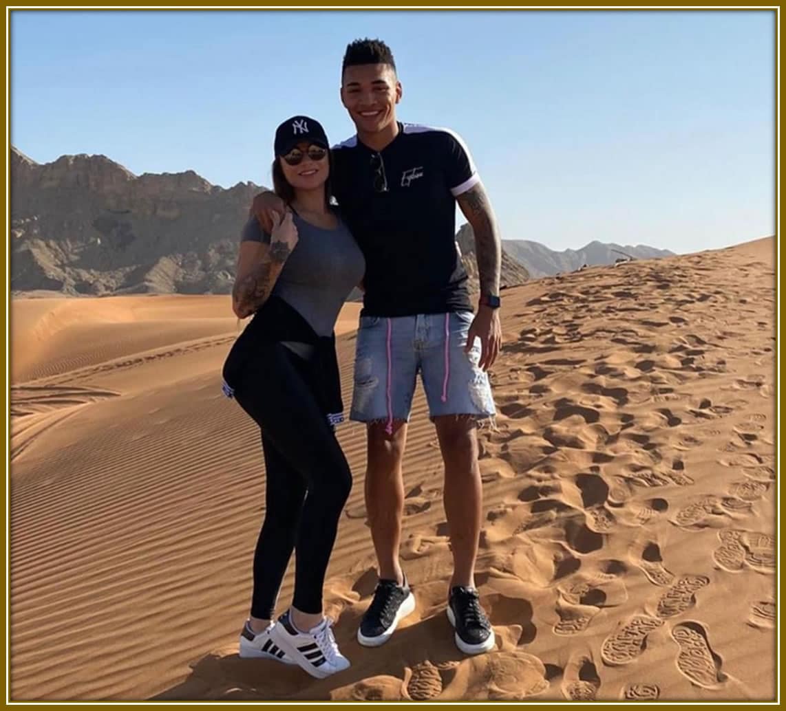 Igor Jesus and Angélica soaking in the golden beauty of the Dubai Desert during their Arabian adventure.