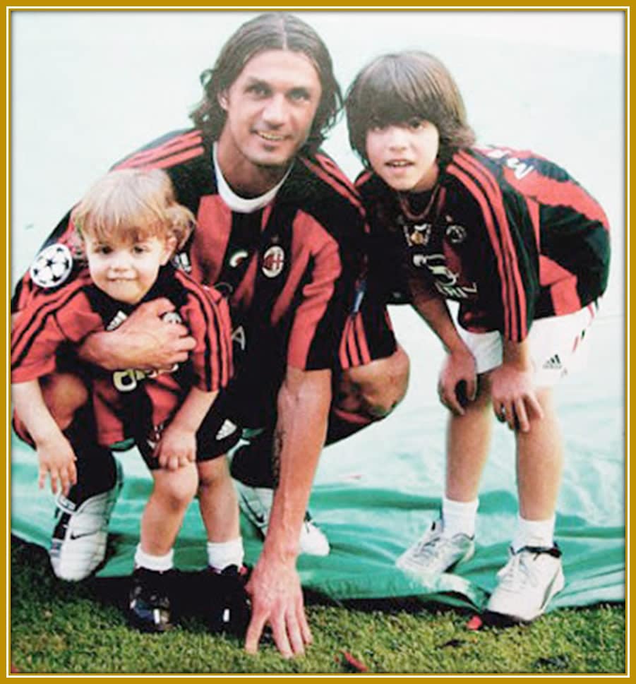 In Paulo's Footsteps: The Strong Father-Son Bond of Paolo and His Kids - Daniel and Christian, who proudly pose alongside him in their AC Milan kits. Credit: RadioItalia