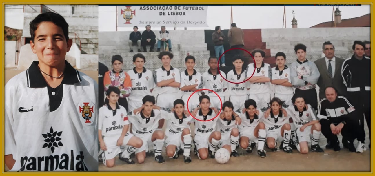 João Pereira and Rúben Amorim (circled in red) share a connection that began in childhood and has lasted through their careers, first as teammates and later as player and coach at Sporting CP.