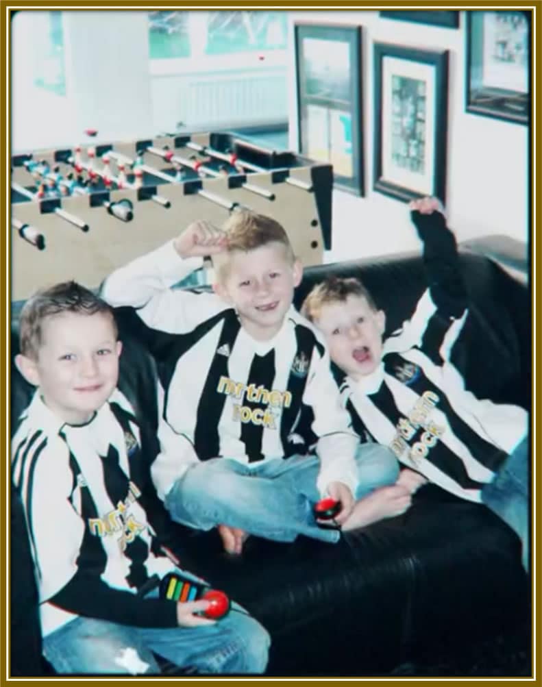 Three brothers, united by the black and white stripes of Newcastle United. A family tradition sparked by their granddad, Geoff Allen, and carried on with pride. 