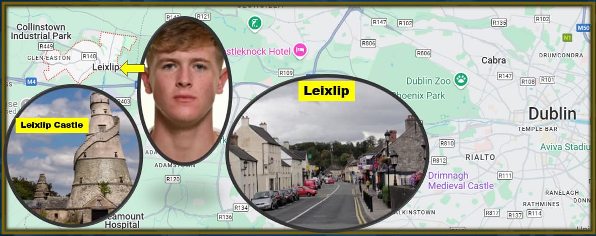 Nathan Collins’ journey began in this historic Irish town, nestled just 19 minutes from Dublin. Image Credit: GoogleMap.