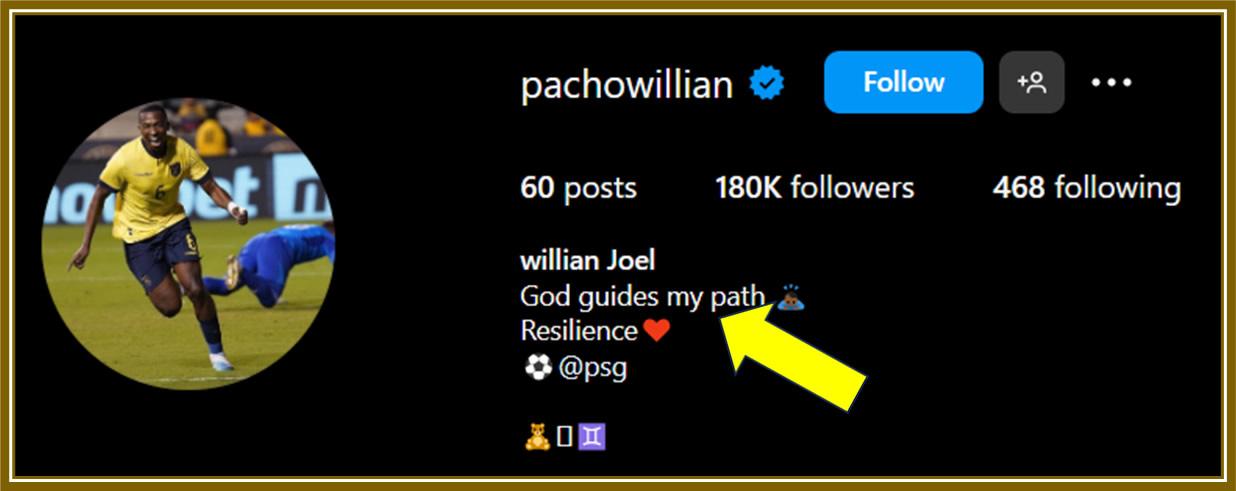 Pacho’s Instagram bio proudly reflects his faith – ‘God guides my path,’ a testament to his strong Christian beliefs.