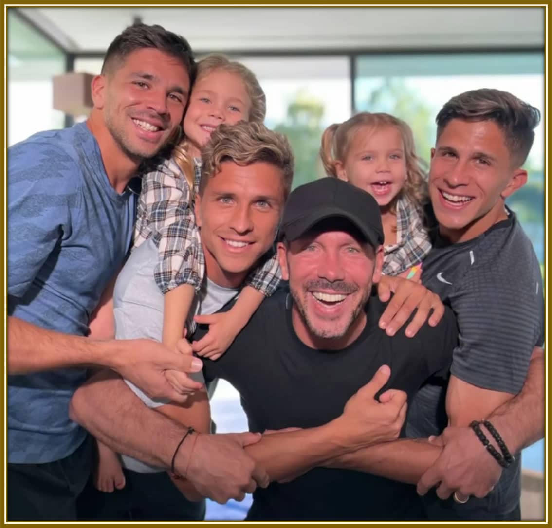 Diego Simeone sharing a joyful moment, laughing and playing with his sons and grandkids—family fun at its best!